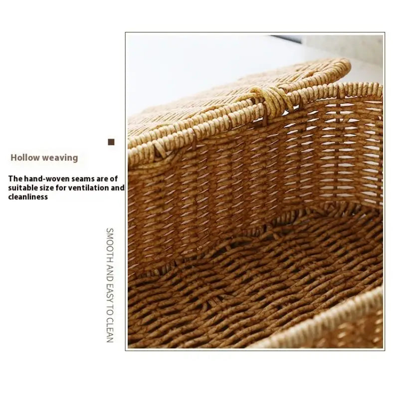 Bohemian Imitation Rattan Storage Basket Woven Dust-proof Frame Home Decoration Organizer