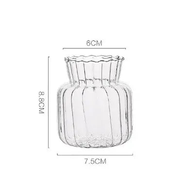 1PC Scandinavian Transparent Vase Plant Vase Flower Pot Hydroponic Plant Container Desktop Vase Home Decoration