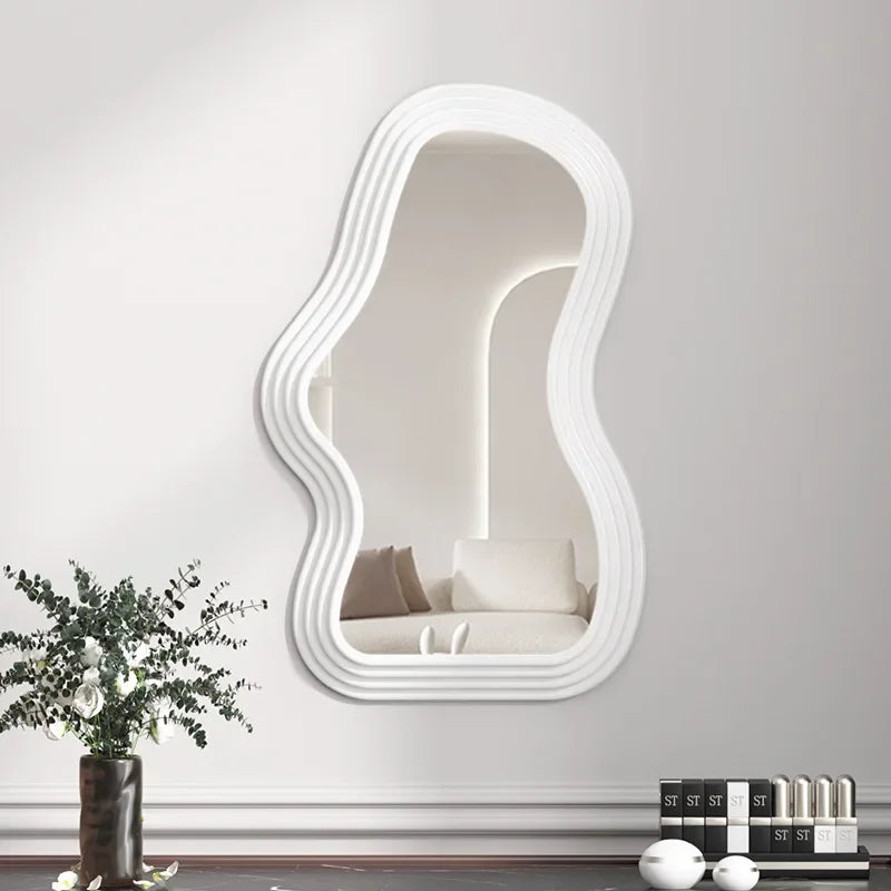 Irregular Wall Mirror For Bedroom Bathroom Kawaii Makeup Mirror House Decoration Living Room Decoration Home Decor Wholesale 1PC