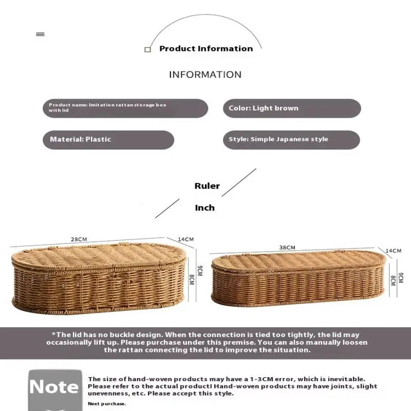Bohemian Imitation Rattan Storage Basket Woven Dust-proof Frame Home Decoration Organizer