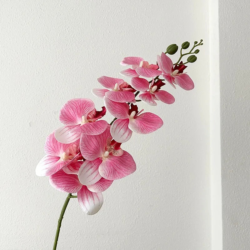 1pc Artificial Phalaenopsis Flowers 27in Orchid Realistic Fake Flower Branch for Home Room Floral Arrangement Wedding Decoration