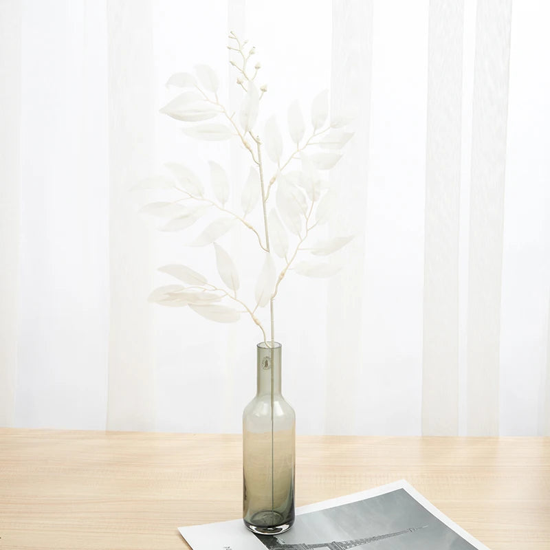 5pcs Artificial Plants Green Willow Leaves Silk Bouquet Home Garden For Vase Wedding Party Decoration Fake Flowers Grass Wreath