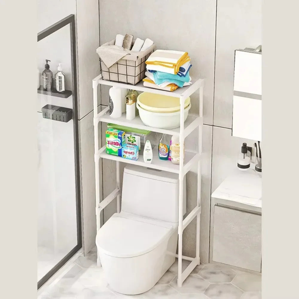 Washing Machine Storage Rack 3 Layers Adjustable Portability Balcony Storage Racks Floor Standing Toilet Bathroom Accessories