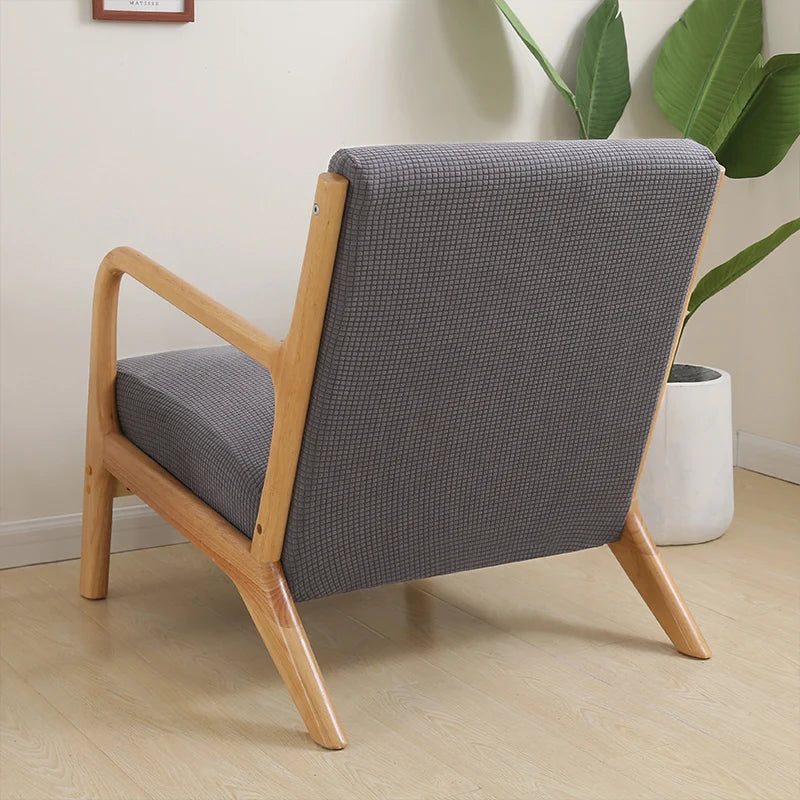 Armchair Slipcover Elastic Modern Chair Cover Zipper Stretch Wood Arm Chair Cover Protector Removable Seat Cover Home Decor