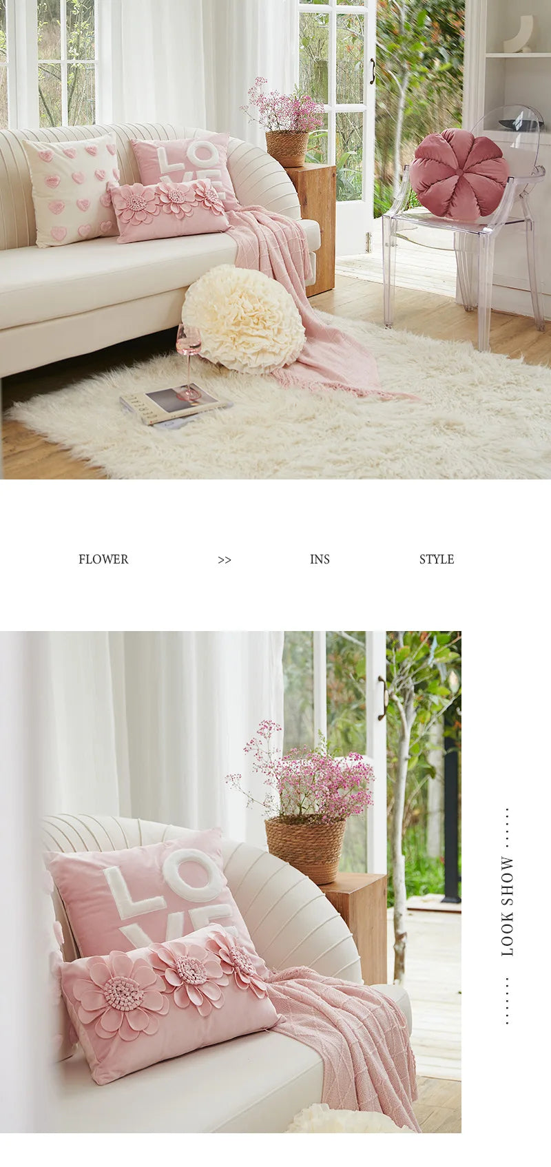 Romantic Wedding Throw Pillow Modern Pink Ins Style Living Room Wedding Room Sofa Bedhead Cushion Cover