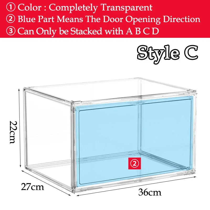 Transparent Storage Box Desktop Book Organizer Display Box Dustproof Large-capacity Storage Box for Books Models Bags Cosmetics