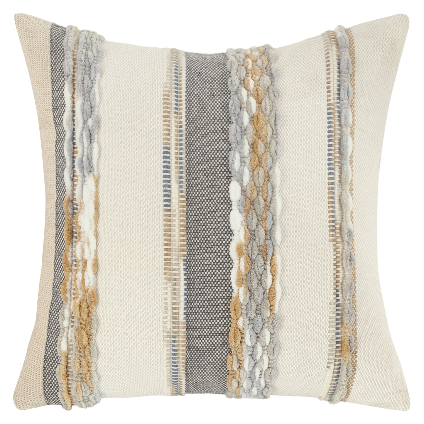 1 Pc Boho Throw Pillow Covers 18x18 Inch Striped Cousion Cover Decorative Chenille Pillowcases Square Cushion Covers