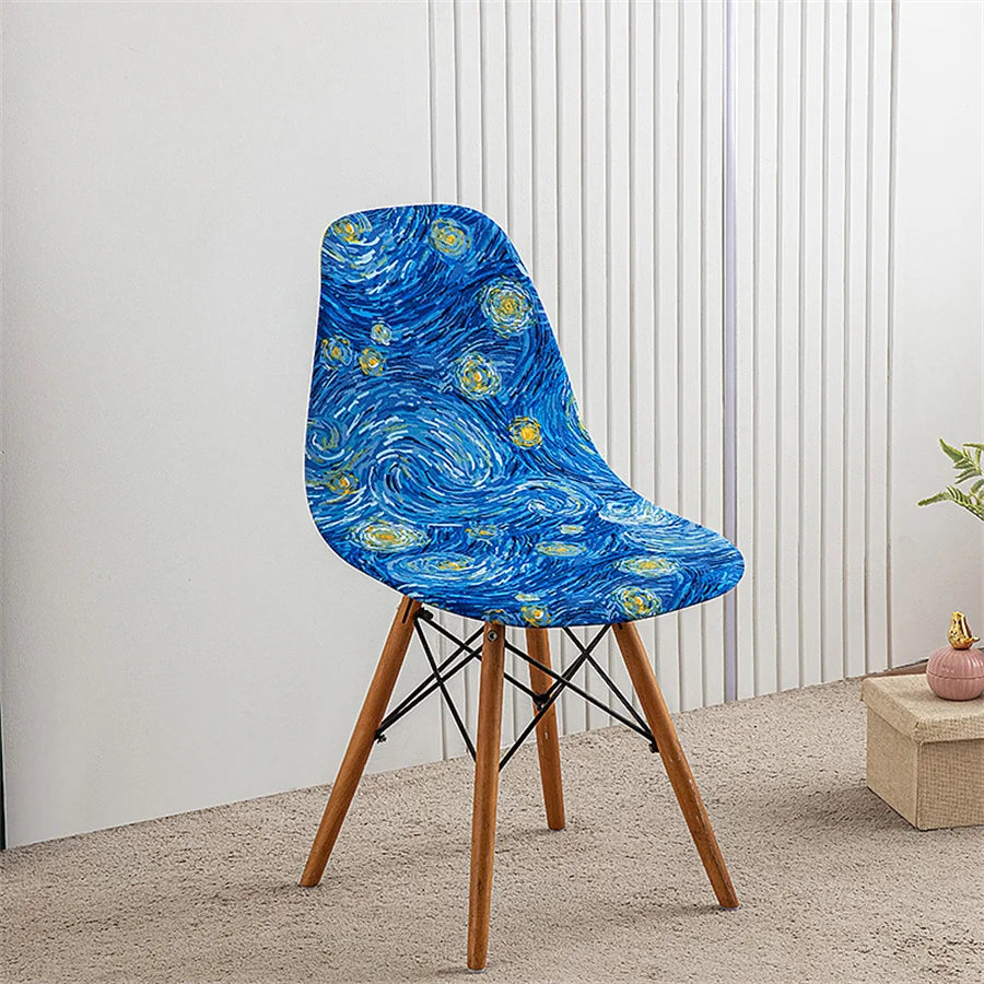 1Pc Printed Dining Table and Chair Cover Household Elastic Chair Cover Eames Chair Cover Special-Shaped Chair Cover