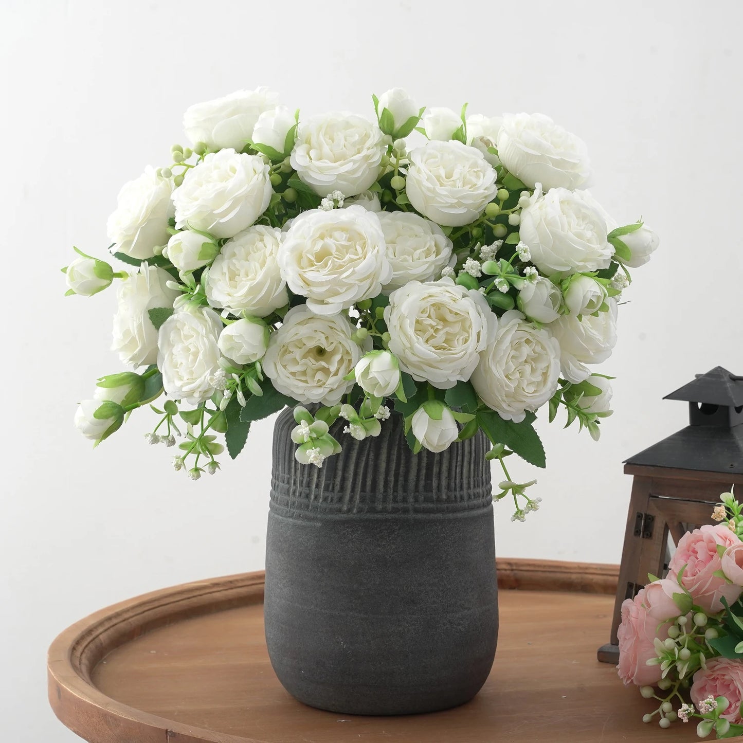 1pc Artificial Flower for Decoration Fake Flowers Silk Peony Faux Bouquet Plastic Arrangements for Home Bridal Wedding Party