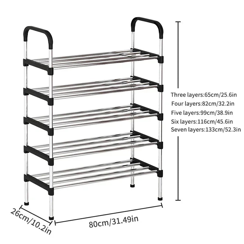 3-8Floor Simple Shoe Rack Multi Layer Dustproof Household Doorstep Shoe Cabinet Storage Space Saving Assembly Of Small Shoe Rack