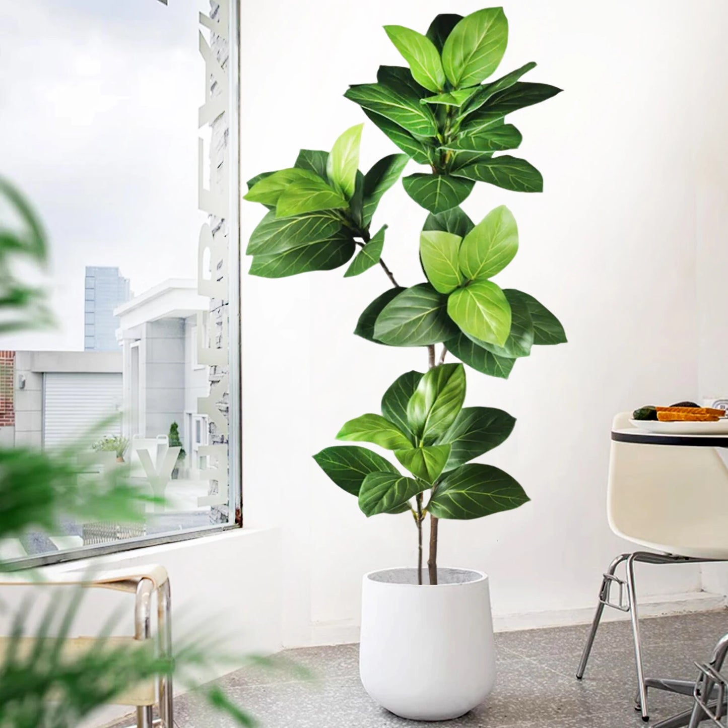 76-135cm Artificial Plants Fake Bamboo Tree Branch Plastic Nandina Leaves Tall Green Landscape For Home Garden Decor
