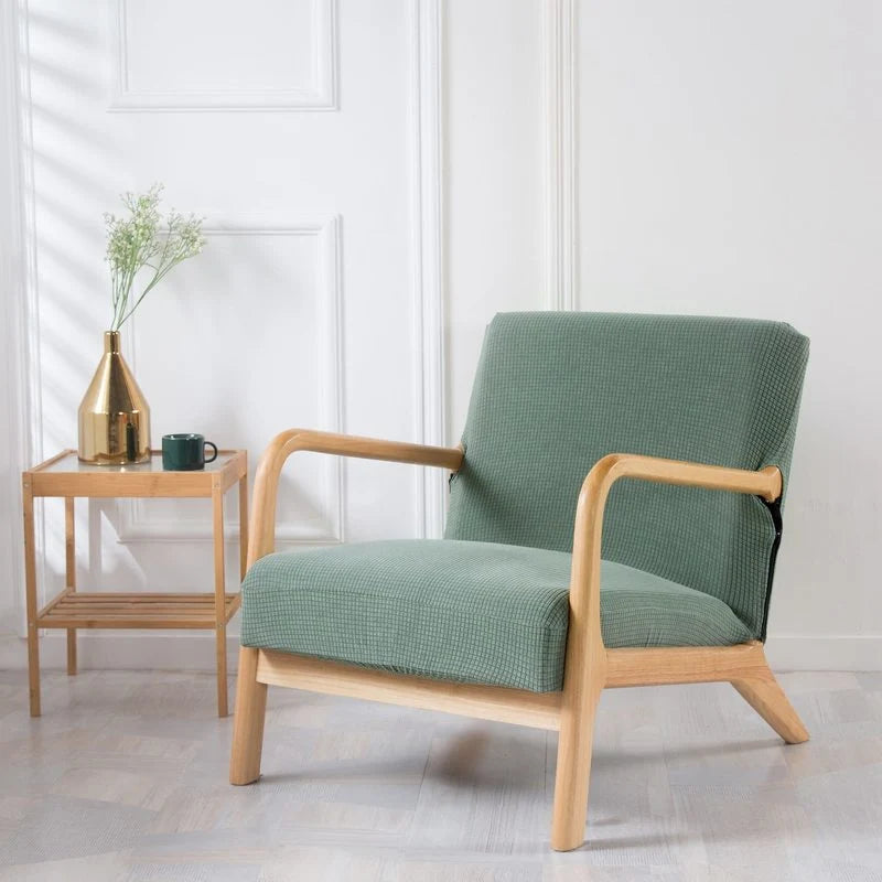 Armchair Slipcover Elastic Modern Chair Cover Zipper Stretch Wood Arm Chair Cover Protector Removable Seat Cover Home Decor