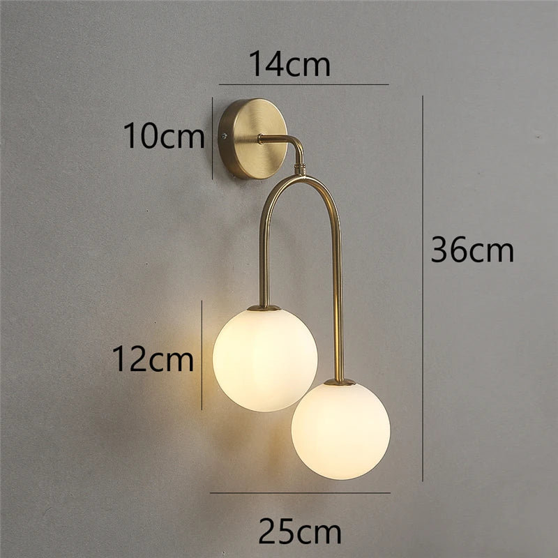 Creative Glass Ball Wall Lamps Modern Bedroom Bedside Lamp Living Room Background Wall Lights Home Decoration Lighting Fixtures