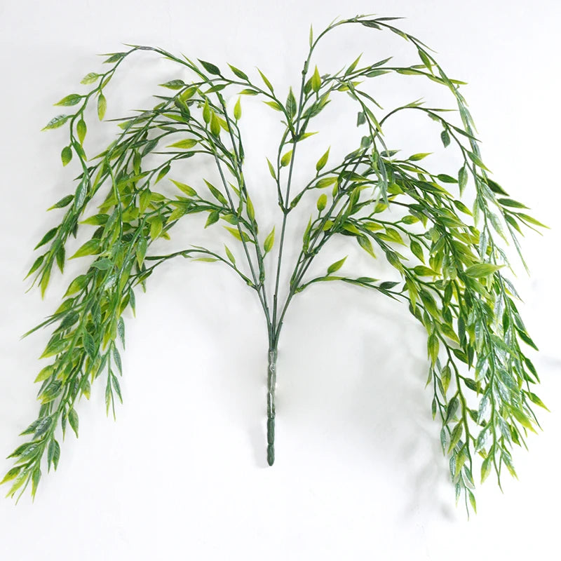 50cm Artificial Plant wicker Wllow Branch Wedding Home Decoration Ceiling Simulation Plant Hanging Green Plant Weeping Willow