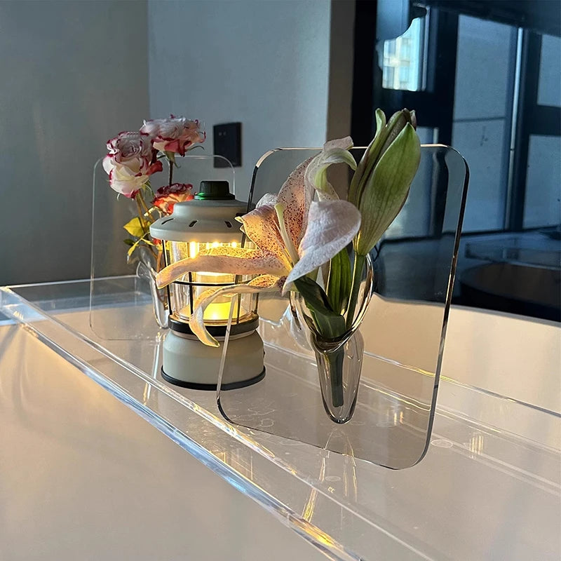 Acrylic Butterfly Frame Vase INS Modern Flower Vase Minimalist Clear Butterfly Vase Art Flower Holder Aesthetic Vase Home Decor