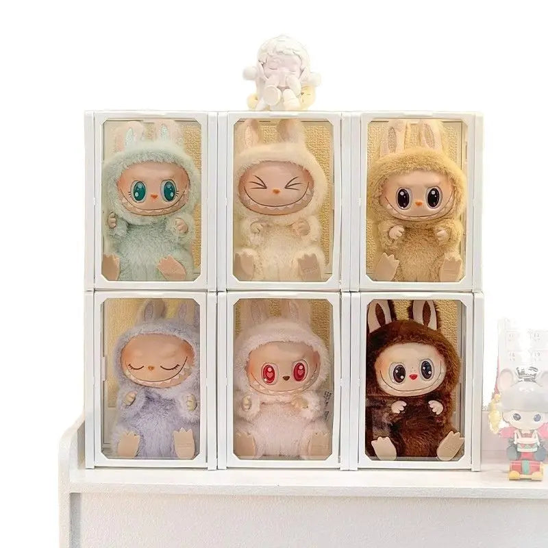 Labubu Pendant Display Box Rotating Transparent Labubu Doll Handmade Blind Box Storage Display Rack Decoration In Stock