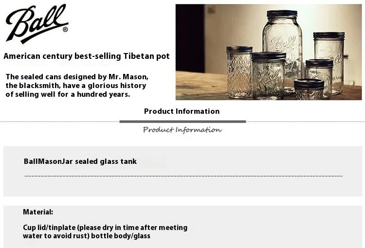 American Mason Jar Glass Transparent Oat-Sealed Beverage Cup Durable Kitchen Storage Container for Milk Shake & Juice
