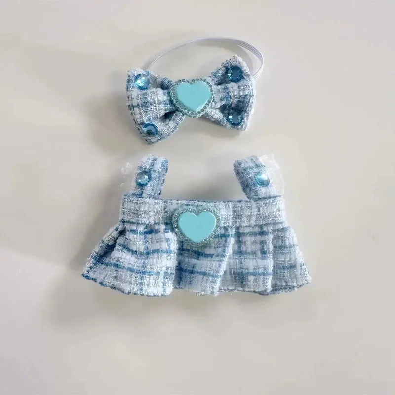 17CM Cute Labubu Doll Clothes Outfit Accessories Classic Dress Set for V2 Mini Dolls Clothing Girl Kid Gift Labubu Ropa