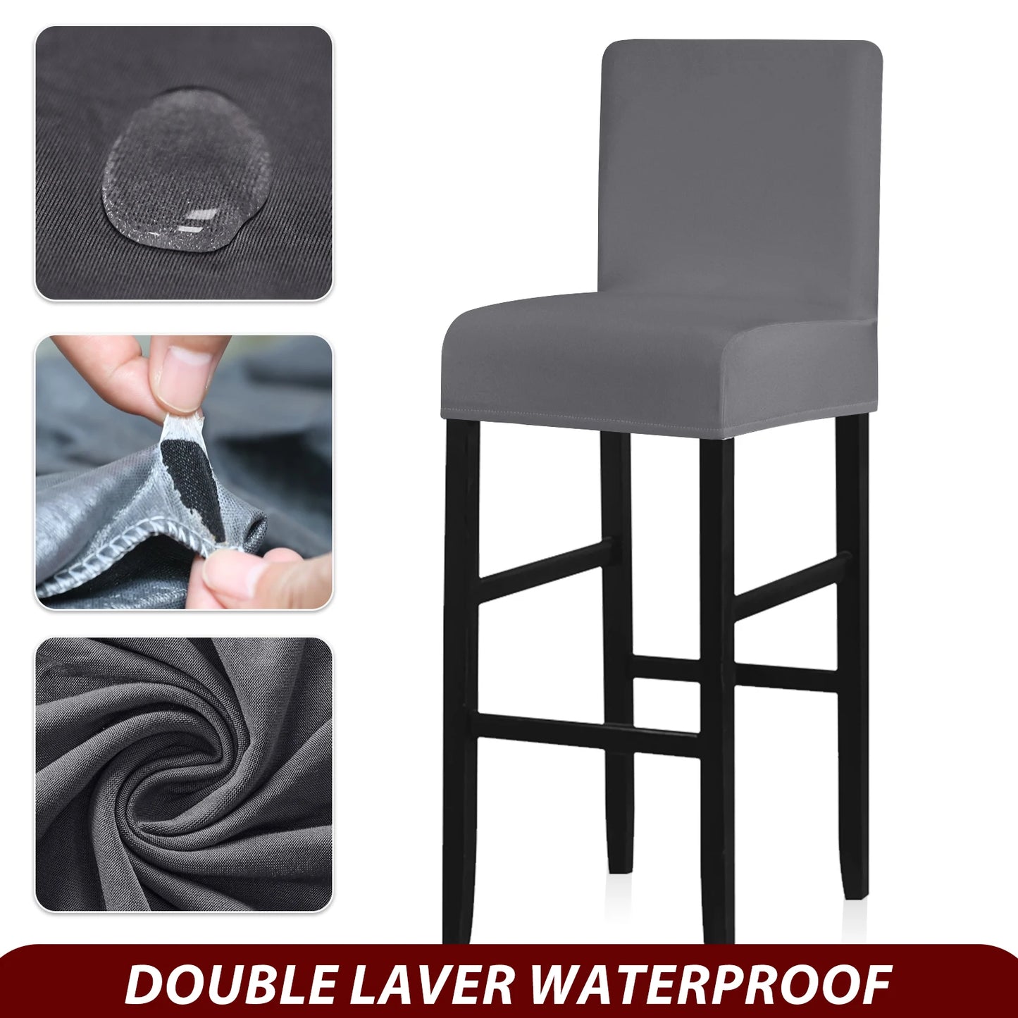 Real Waterproof Fabric Chair Cover Stretch Seat Chair Covers Ventilate Bar Chair Slipcover Universal Size Chair Cover For Room