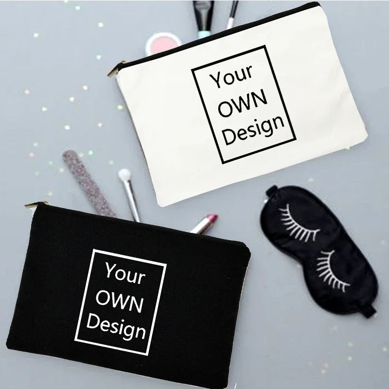 Personal Custom DIY Logo Make Up Pouch Student Pencil Makeup Bags Travel BagsCosmetic Case Toiletries Organizer Ladies Storage