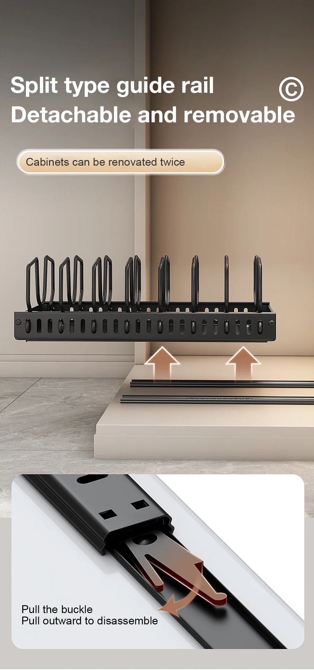 Kitchen Pots and Pans Organizer Under Cabinet Sliding Drawer Pot Lid Organizer Pull Out Cabinet Storage Tray with 8 Dividers