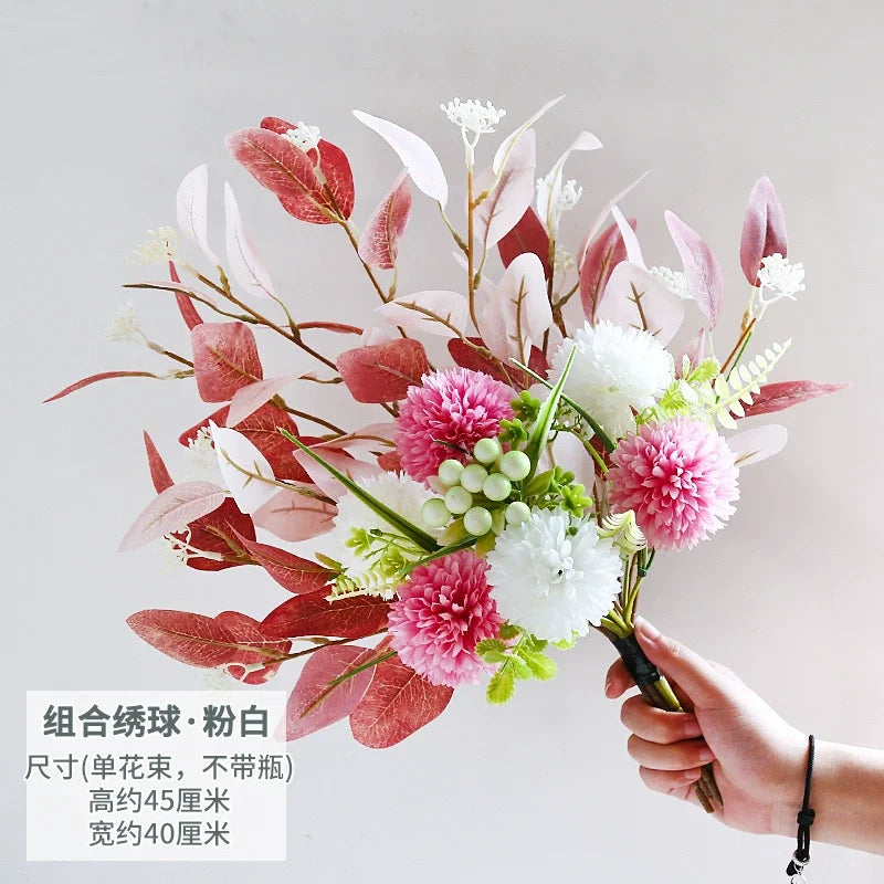 Artificial Flowers Peony Fake Flowers Hydrangea Crafts for DIY Home Bridal Wedding Party Festiva Decoration