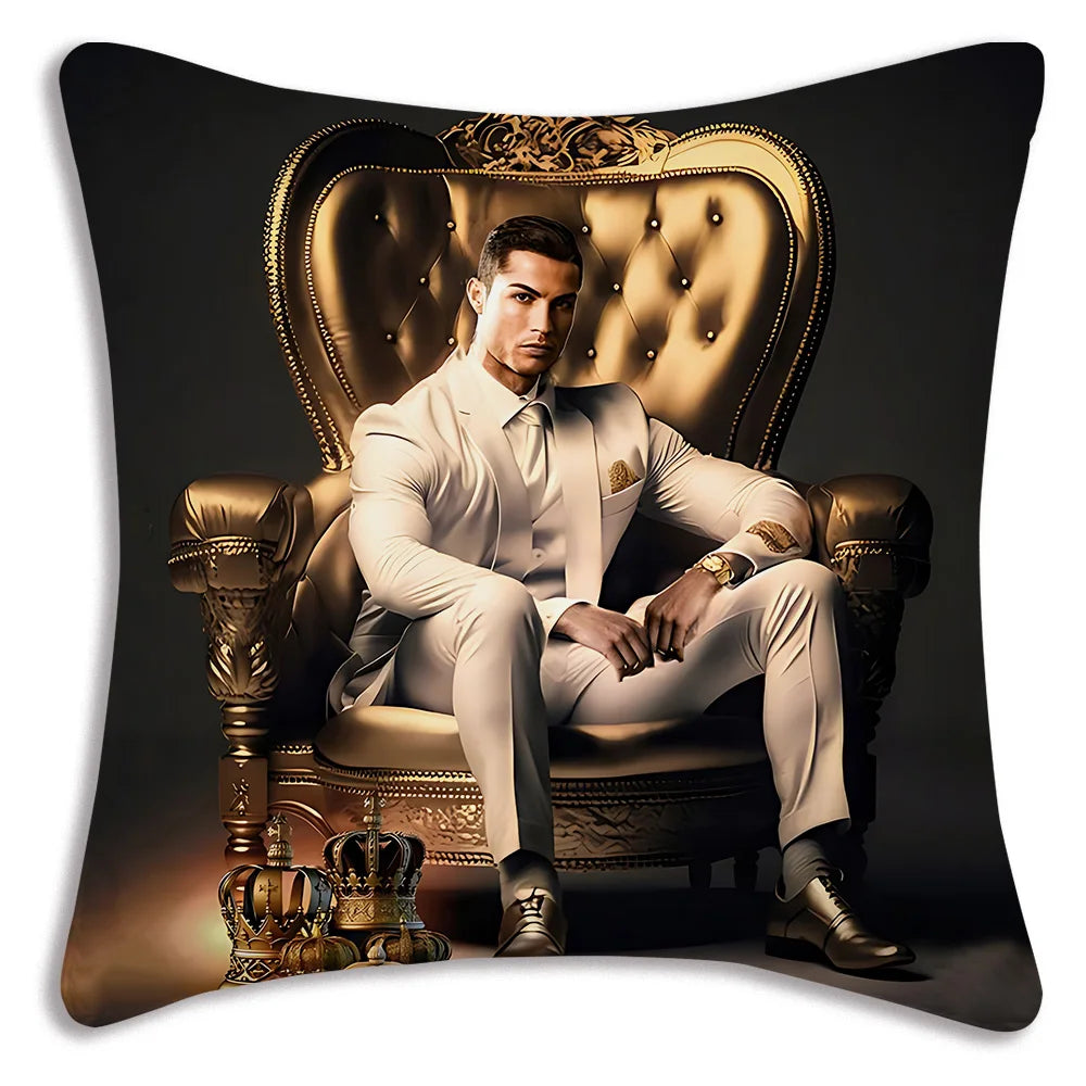 Pillow Covers Cartoon Sofa Decorative Home Double-sided Printing Short Plush Cute Cushion Football Star C Ronaldo Number 7 Cover