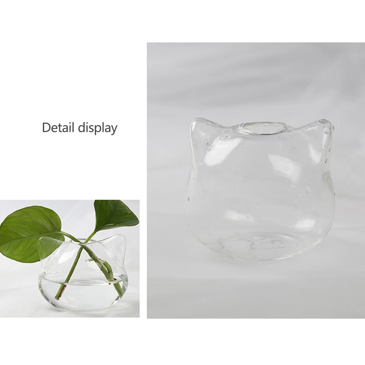 Cartoon Cat Glass Vases Hydroponic Landscape Holder Succulent Terrarium Planters for Tabletop Succulent Air Plant Planter