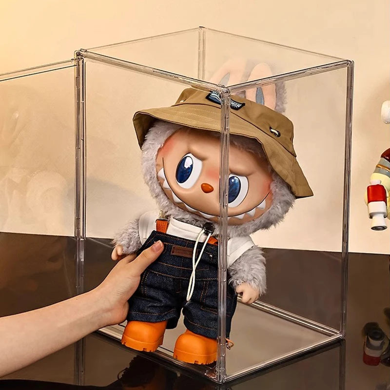 Labubu Display Box Transparent Labubu Big Leader Summer Doll Cotton Doll Blind Box Storage Cabinet
