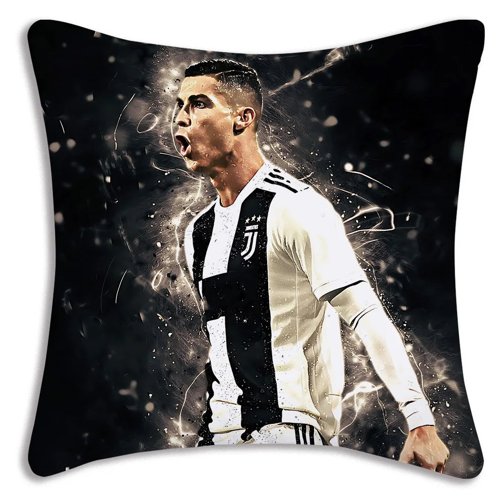 Pillow Covers Cartoon Sofa Decorative Home Double-sided Printing Short Plush Cute Cushion Football Star C Ronaldo Number 7 Cover