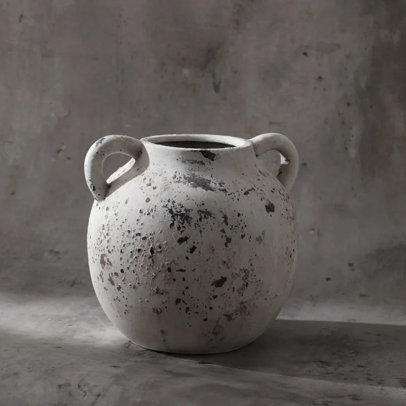 Vase For Dried Flowers With Handle Retro And Nostalgic Handmade Ceramic Vases For Decor Home Decoration Ceramics & Pottery