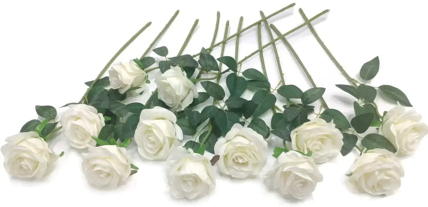 12 PCS Artificial Flowers Roses Silk Flowers Fake Long Stem Artificial Black Roses for Home Party Halloween Decorations