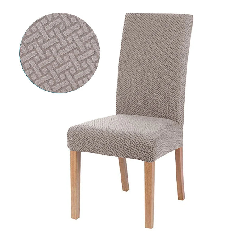 Jacquard Chair Cover for Dining Room Stretch Jacquard Dining Chair Cover Slipcover Elastic Spandex Kitchen Chair Cover