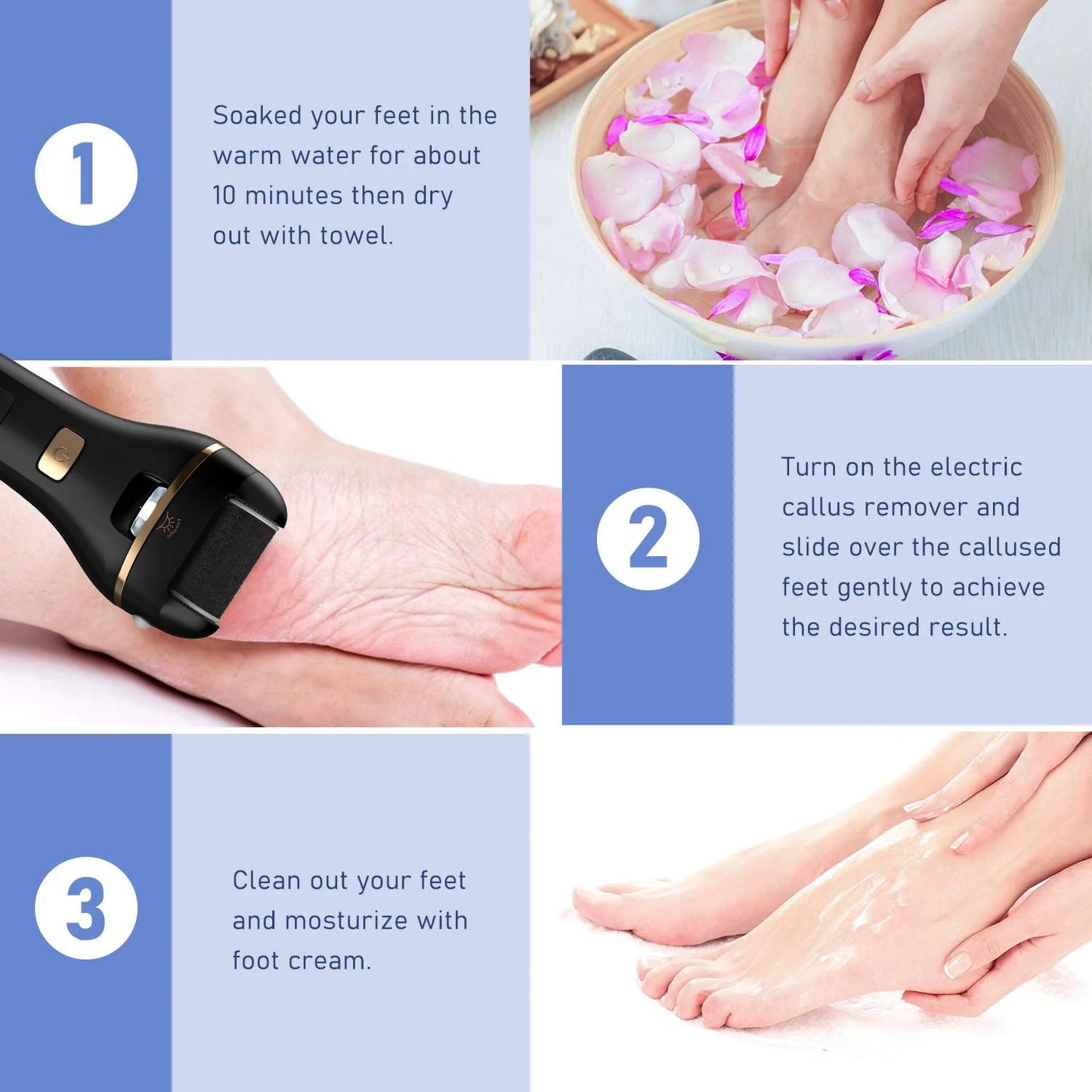 Foot care tool Skin Callus Remover Electric Grinding Pedicure Tools Foot Sandpaper File, electric foot file to remove calluses