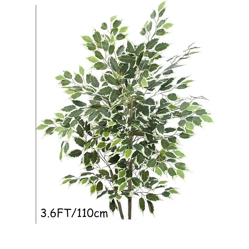 3-6Ft Large Artificia Ficus Tree Fake Plants Plastic Palm Tree Real Touch Banyan Leaves for Home Garden Shop Office Decor