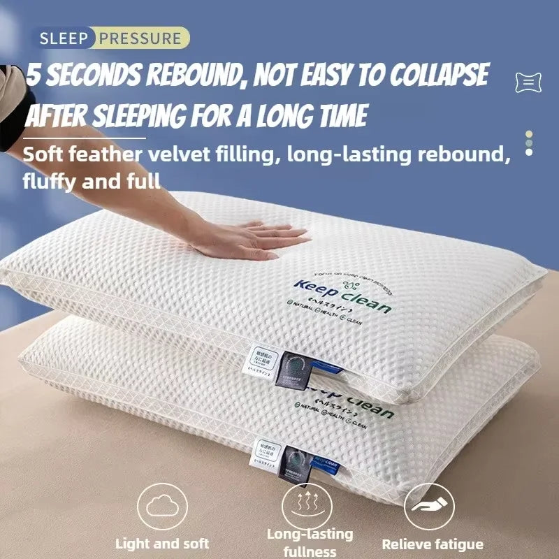 Breathable Knitted Cotton Pillow for Adults Hotel Home Use Non Collapsing Hypoallergenic White Rectangular Durable Pillow Core