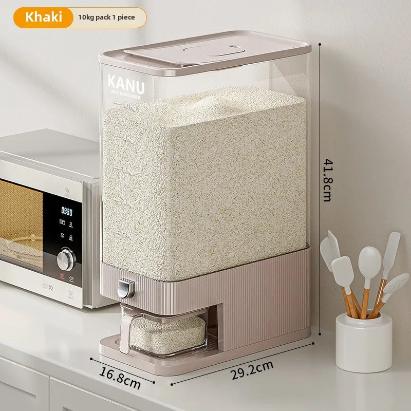 High end pressed rice bucket, insect proof, moisture-proof, sealed, household food grade rice box, flour storage rice jar