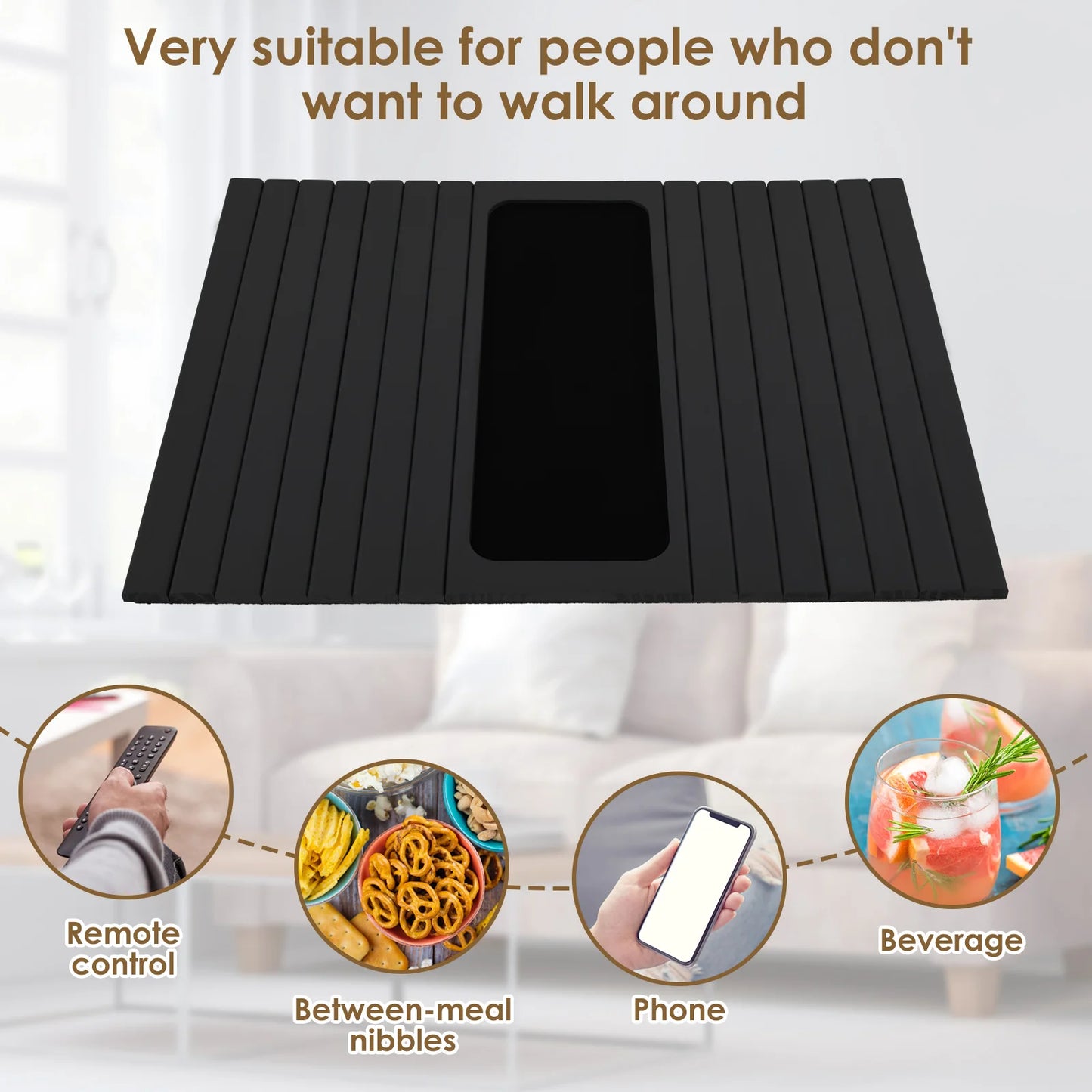 Wood Sofa Arm Tray Sofa Tray in Folding Design Sturdy and Robust Sofa Tray Convenient Sofa Tray for Storage Sofa Tray Home