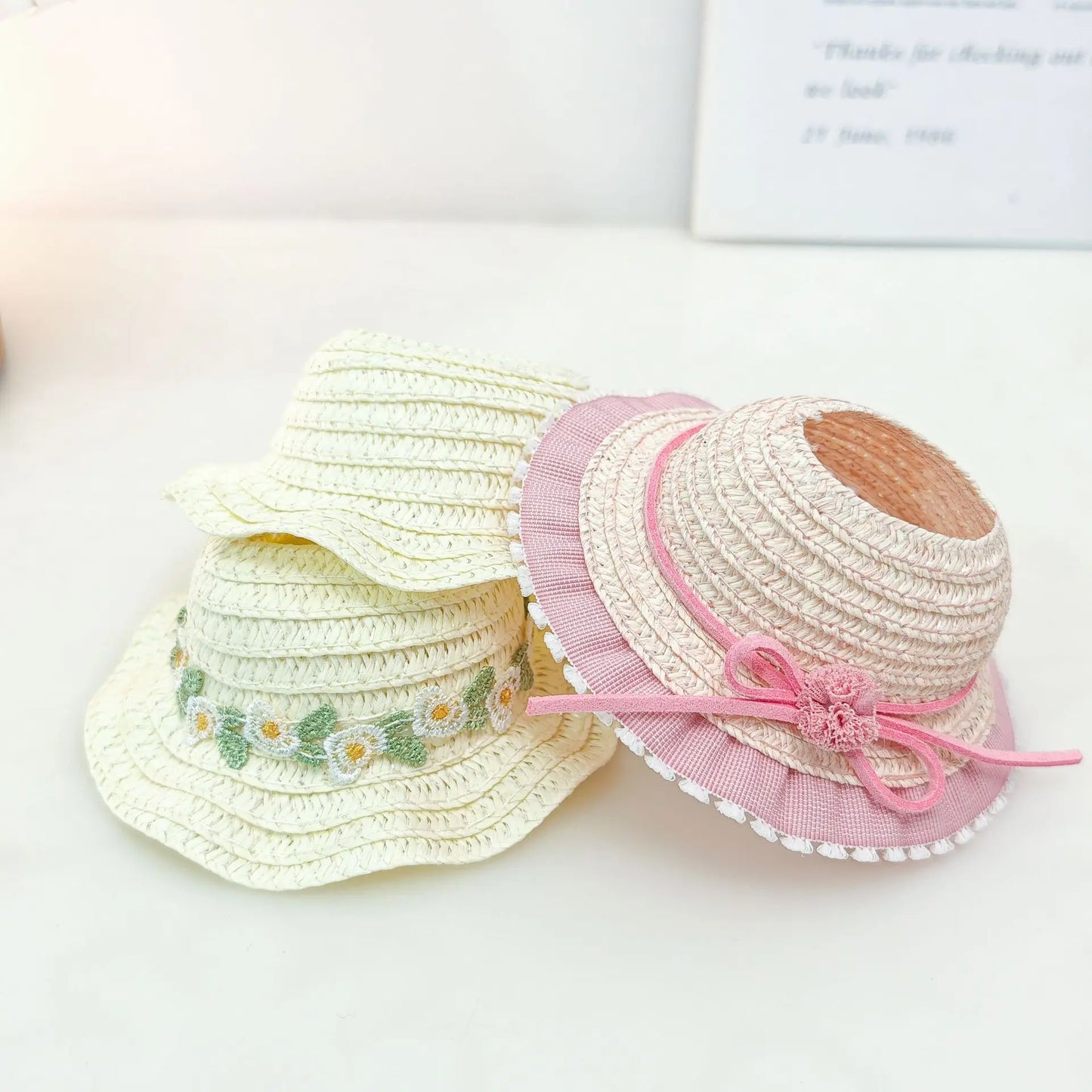 Doll Accessory for Labubu Hat Open Top Straw Hat Woven Hat Labubu Party Clothing Outfit Accessories Kids Girls Toys 1Pcs