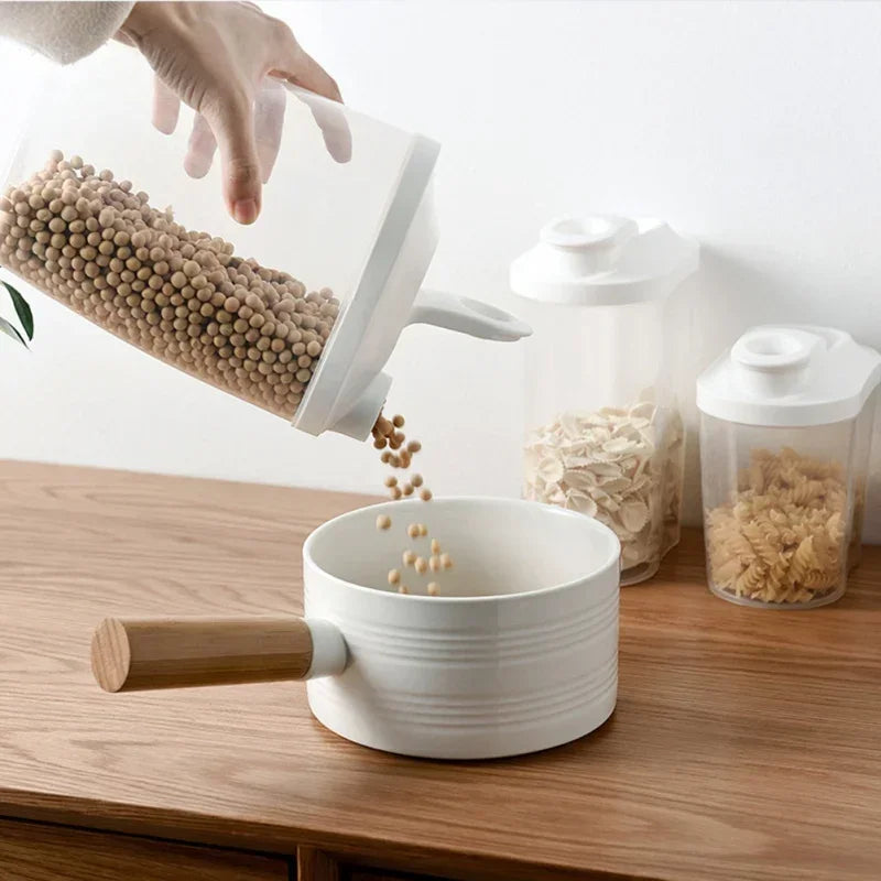 Food Storage Containers with Lids Stackable Treat Box Containers for Kitchen Pantry Organization Containers for Rice Dispenser
