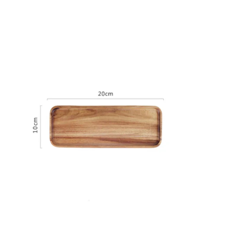 Natural Wooden Tray Coffee Tray Rectangular Plate Fruit Snacks Food Storage Trays Hotel Home Serving Tea Tray Decorate Supplies