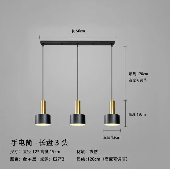 Lighting for Living Room Home Decor Nordic Simple Restaurant Three Chandeliers Luxury Modern Bedroom Bedside Long Table Bar Lamp
