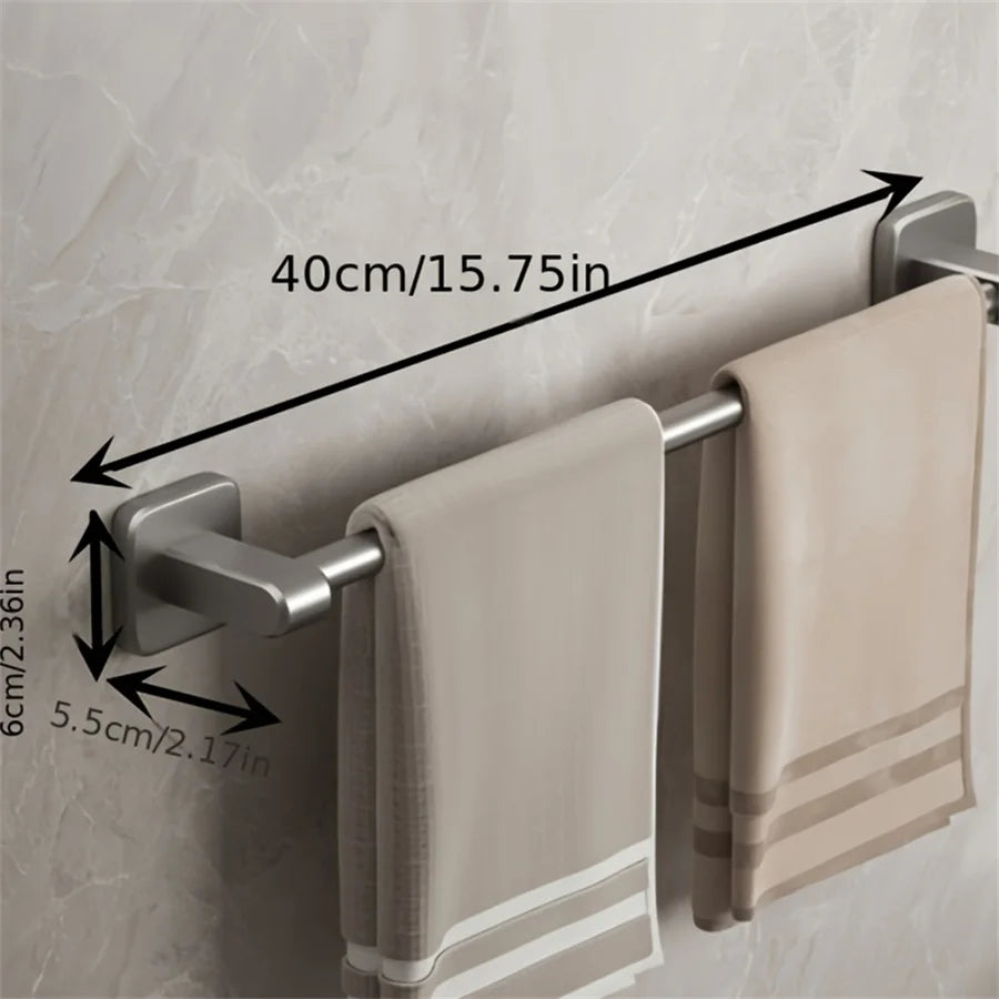 Bathroom Facilities Gun Gray Perforated Wall Mounted Bathroom Towel Bar Size 30 70cm Bathroom Slippers And Towels