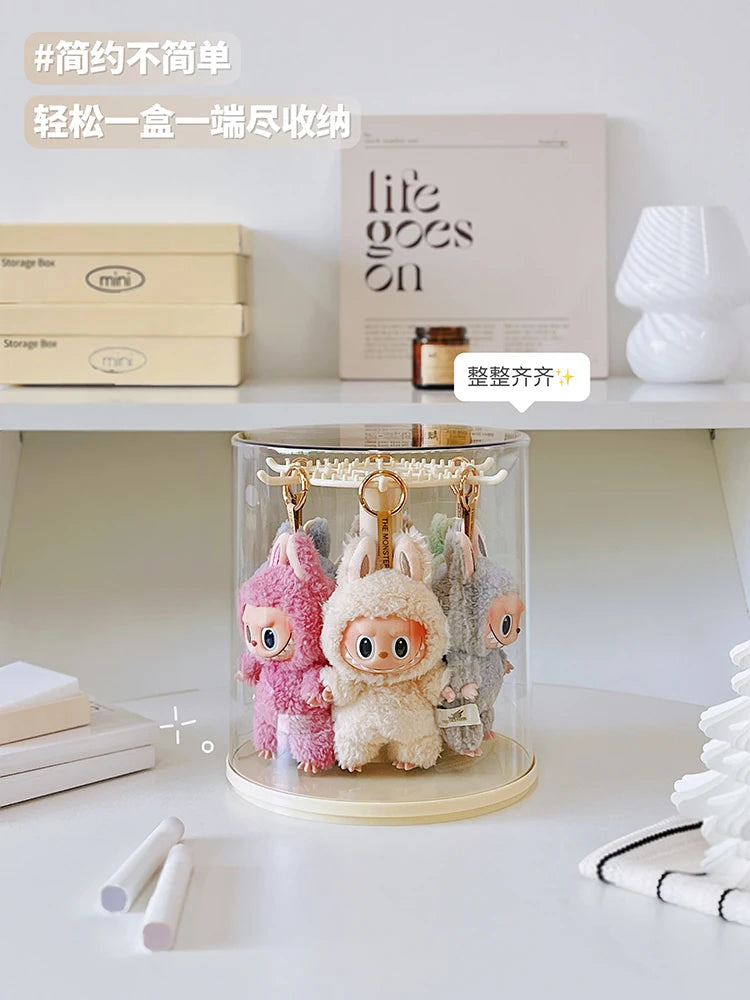 Labubu Pendant Display Box Rotating Transparent Labubu Doll Handmade Blind Box Storage Display Rack Decoration In Stock