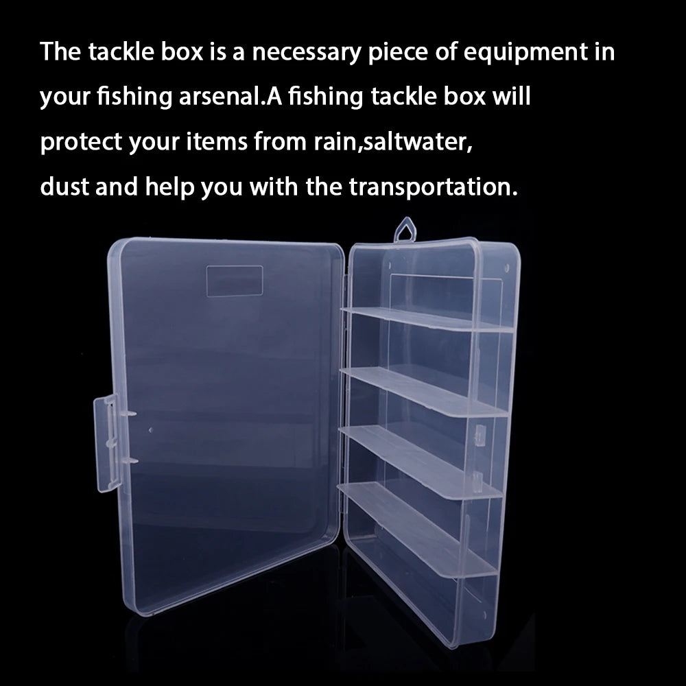 GOBASS Convenient Organizer Container Plastic Fishing Tackle Box 5 Grids Compartments Lure Hook Storage Case Fishing Accessories