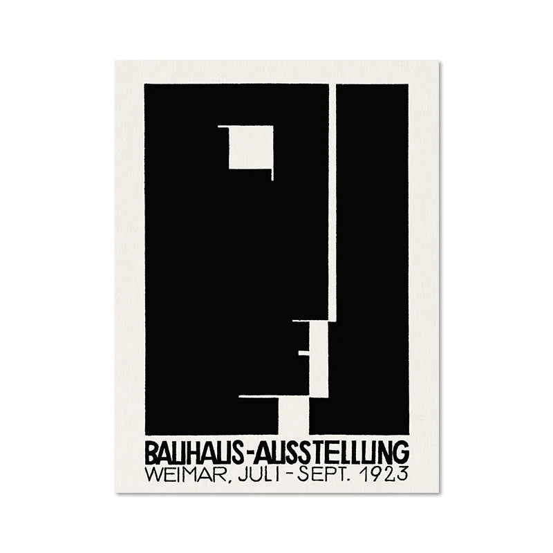 Bauhaus Exhibition Poster Unique Geometric Graphic Canvas Print Minimalist Wall Art Picture Boho Painting Dorm Bedroom Art Decor