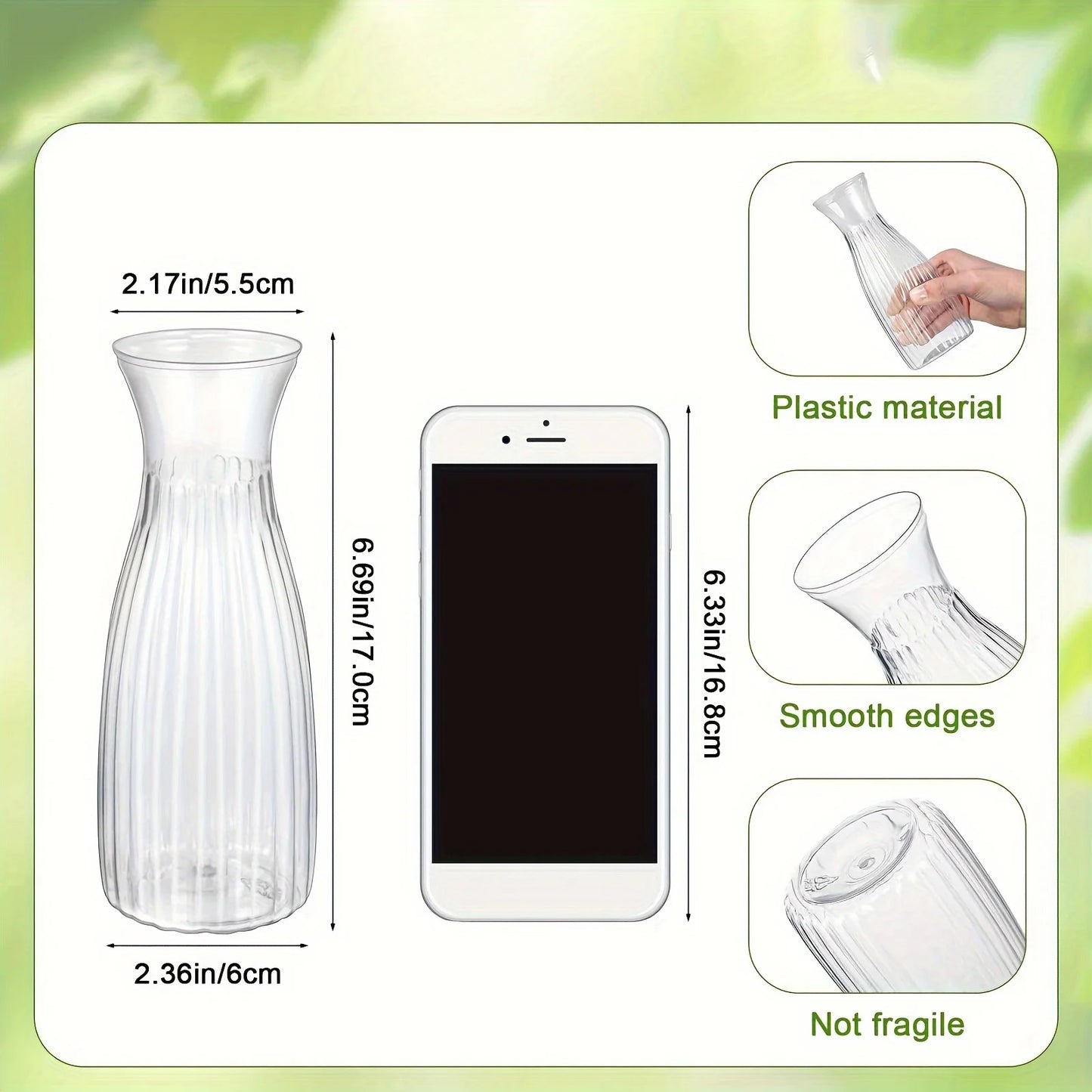 Plastic Transparent Vase - Ideal for DIY Floral Arrangements, Home Decor, Event Decor, Table Centerpieces, Weddings, and Parties