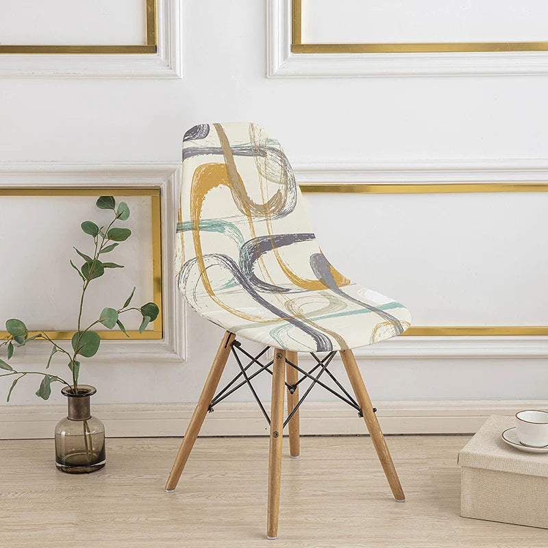 1Pc Printed Dining Table and Chair Cover Household Elastic Chair Cover Eames Chair Cover Special-Shaped Chair Cover