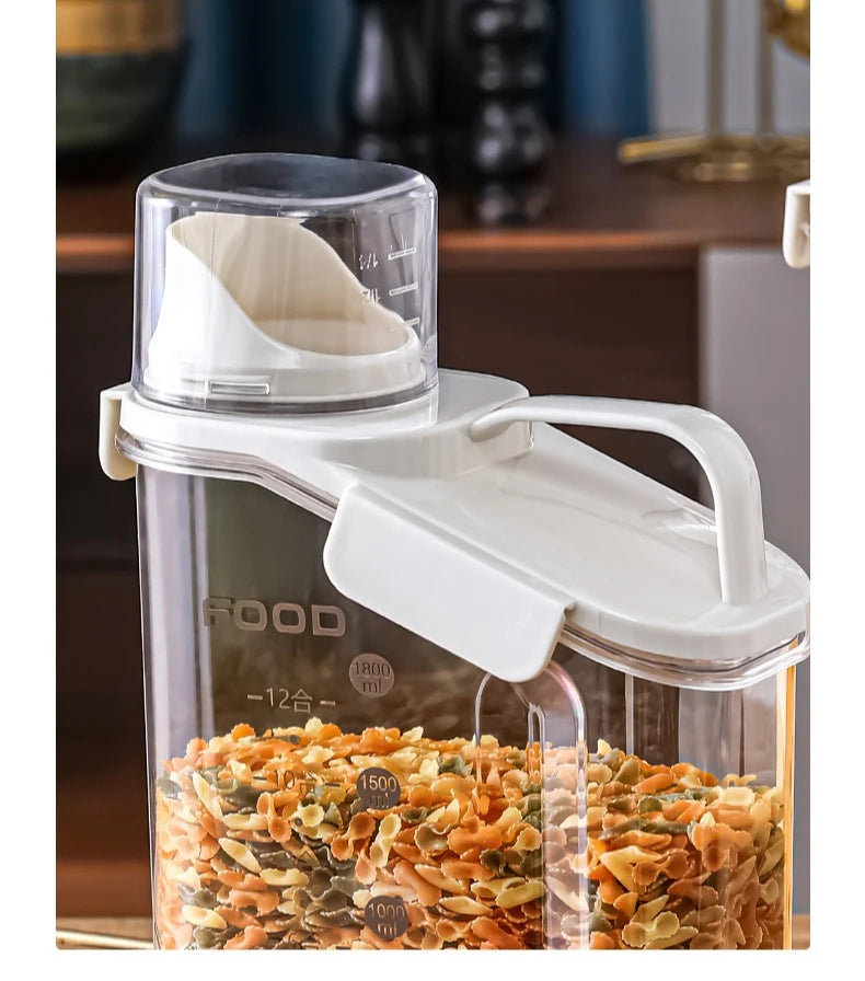 Cereal Containers Storage Compact Clear Dry Food Storage Containers with Pouring Spout Measuring Cup