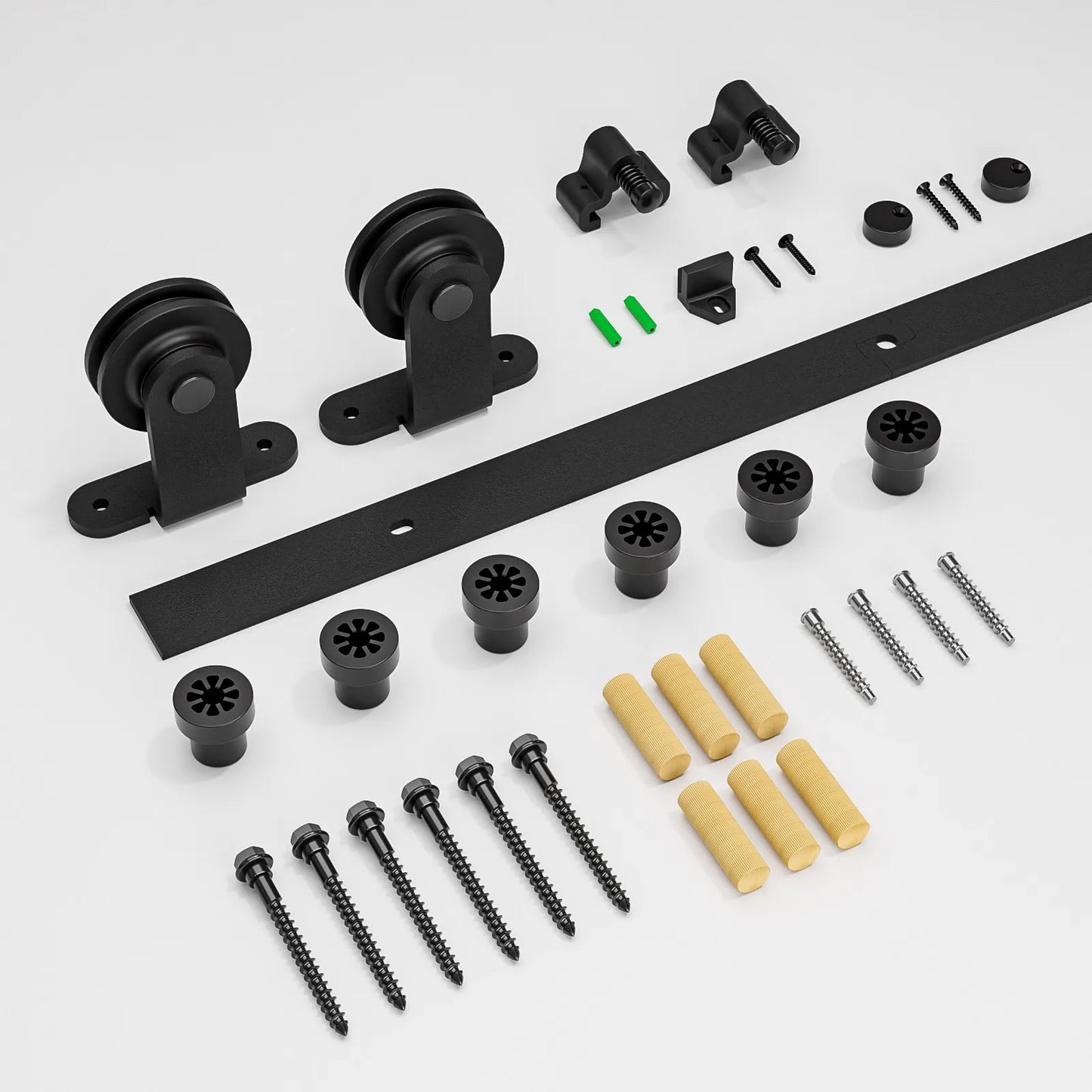 WOLFBIRD Sliding Barn Door Hardware Kit T Shape Roller + Durable Splice Track Suitable for Single Door Stable Rail System